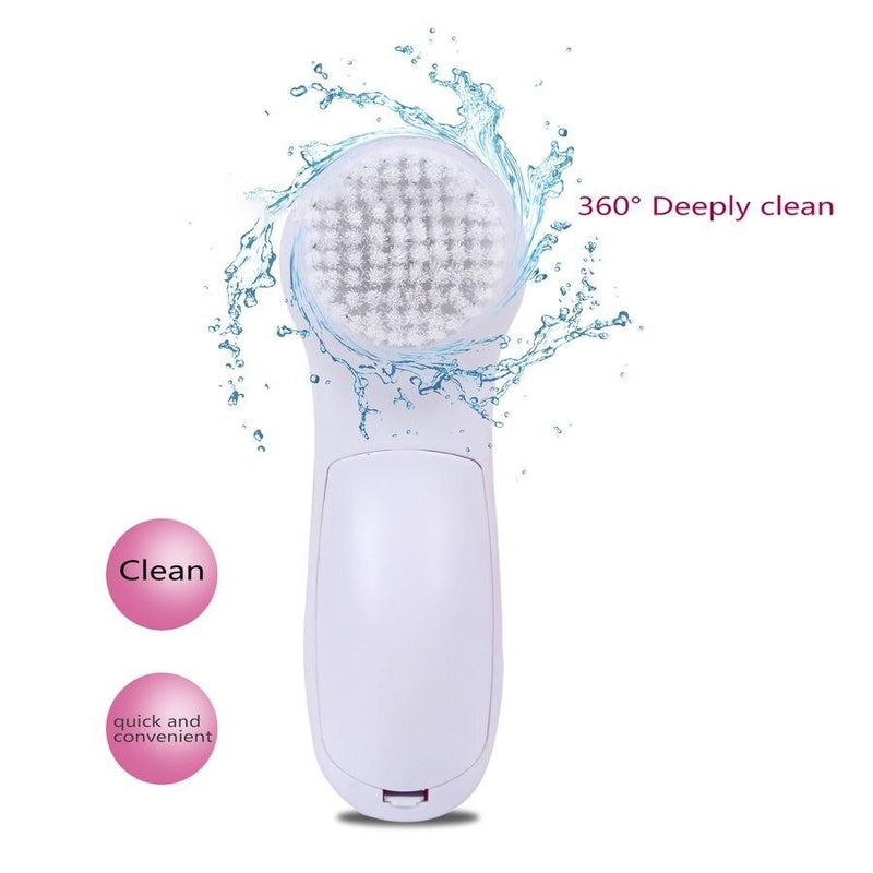 LAIKOU 5 in 1 Electric Facial Cleanser Wash Face Cleaning Mini Skin Pore Cleaner Beauty Body Massage Face Wash Brush Machine - Sorta Stuff