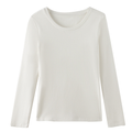 Solid Color Round Neck Long-Sleeve Basic T-Shirt