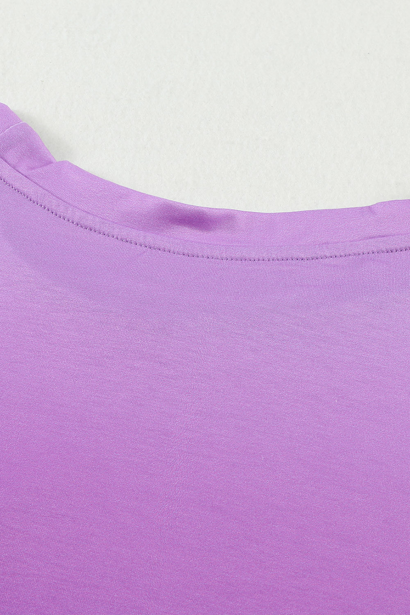 Purple Gradient Color Short Sleeve T-Shirt With Pocket