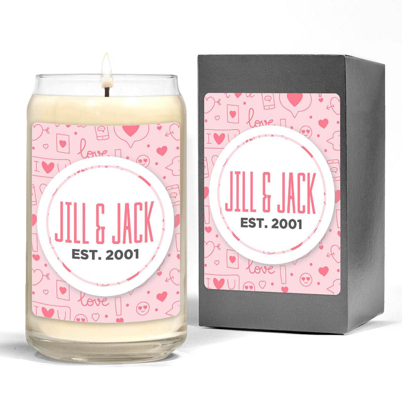 Custom Scented Candle - Valentines Patterns