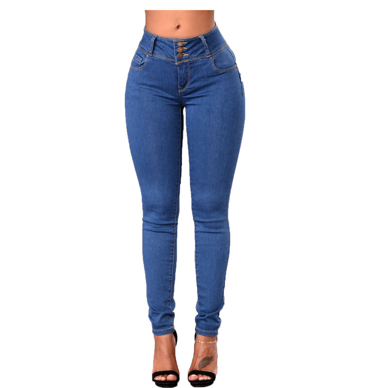 Women's Simple Mid-Rise Butt-Lifting Skinny Jeans