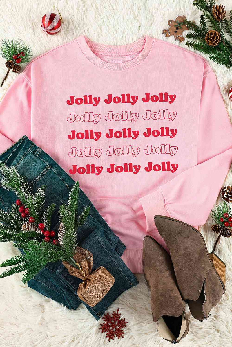 JOLLY Graphic Round Neck Sweatshirt