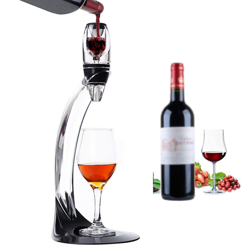 Professional Red Wine Decanter Pourer With Filter Stand Holder Vodka Quick Air Aerator for Home Dining Bar Essential Set - Sorta Stuff
