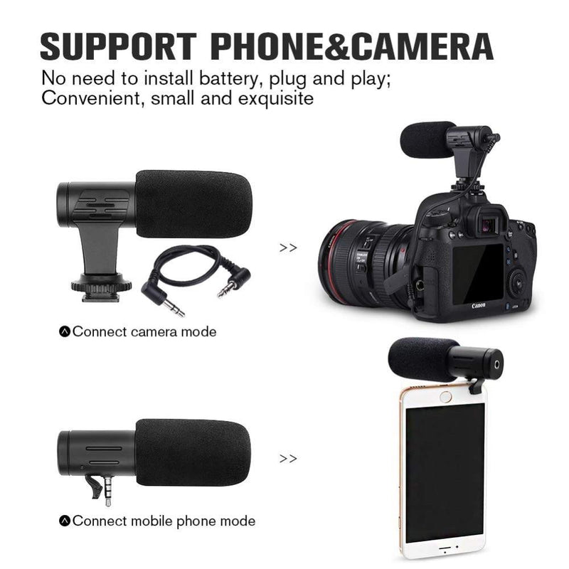 MAMEN 3.5mm Plug Camera Microphone Condenser Recording Microfone Ultra-Wide Audio Studio MIC for Canon Sony Nikon DSLR DV Vlog - Sorta Stuff