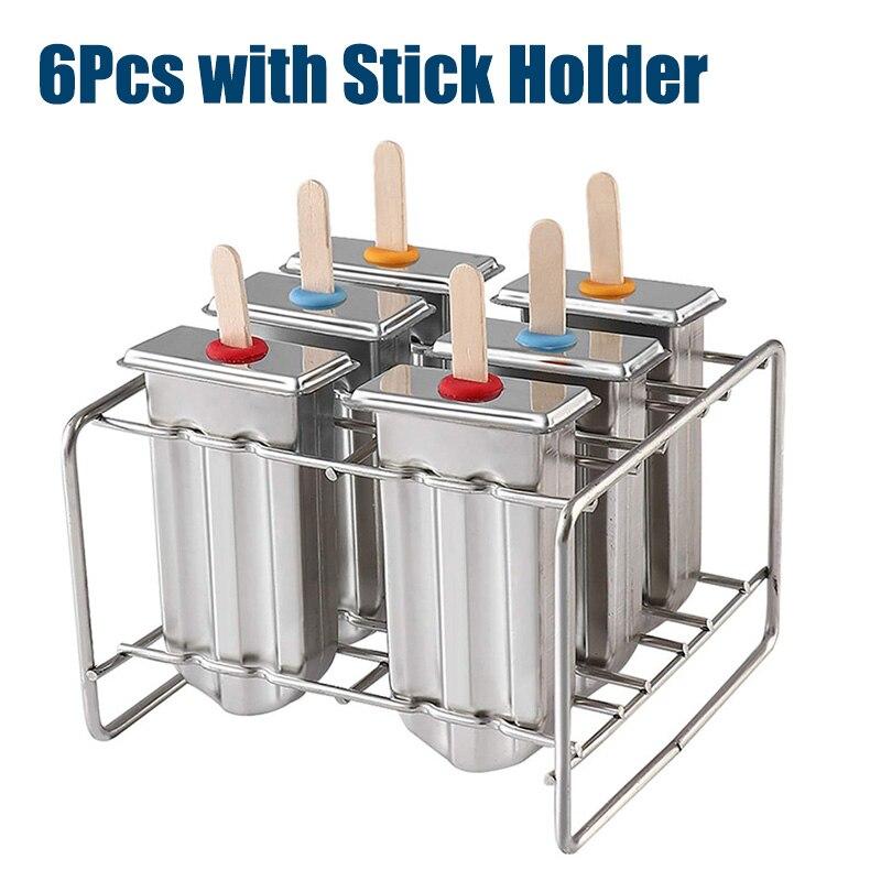 UPORS Popsicle Mold Stainless Steel Ice Cream Mold With Popsicle Holder Rack Ice Lolly Mold Homemade Frozen Lolly Popsicle Maker - Sorta Stuff