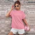 Casual Round Neck Solid Color T-Shirt