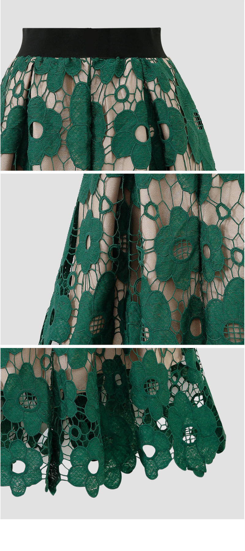 Lace Crochet A-Line Skirt