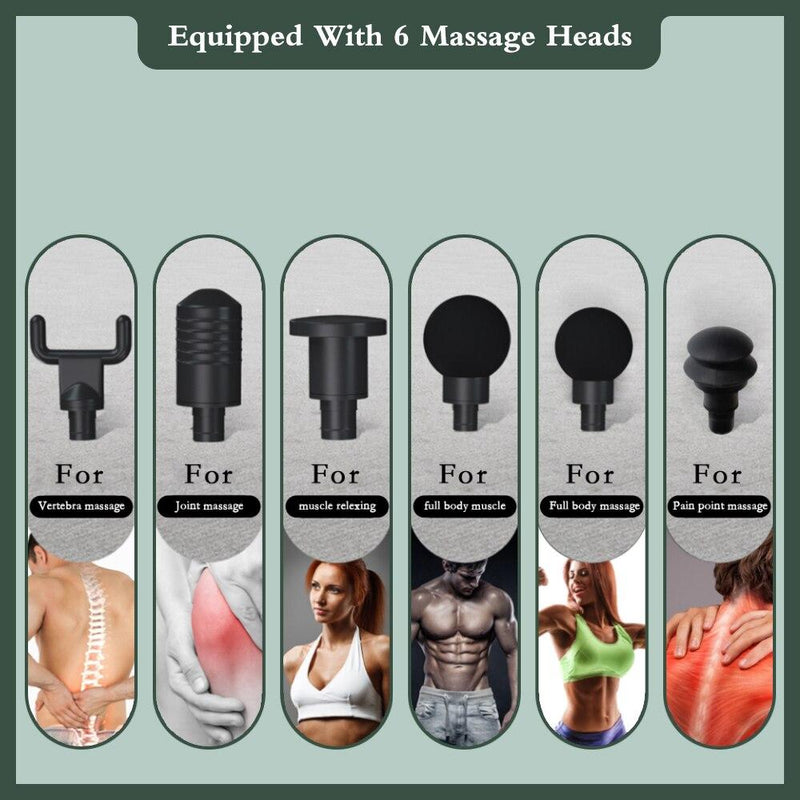 Massage Gun Fascia Massage LCD Display With 6 Massage Heads Body Slimming Therapy Deep Muscle Massager - Sorta Stuff