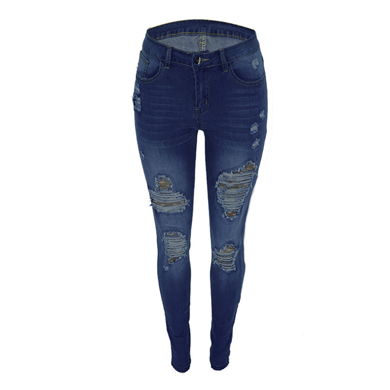 Women's Blue High-Waist Skinny Jeans