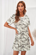 Camouflage Print Short Sleeve Tee Dress
