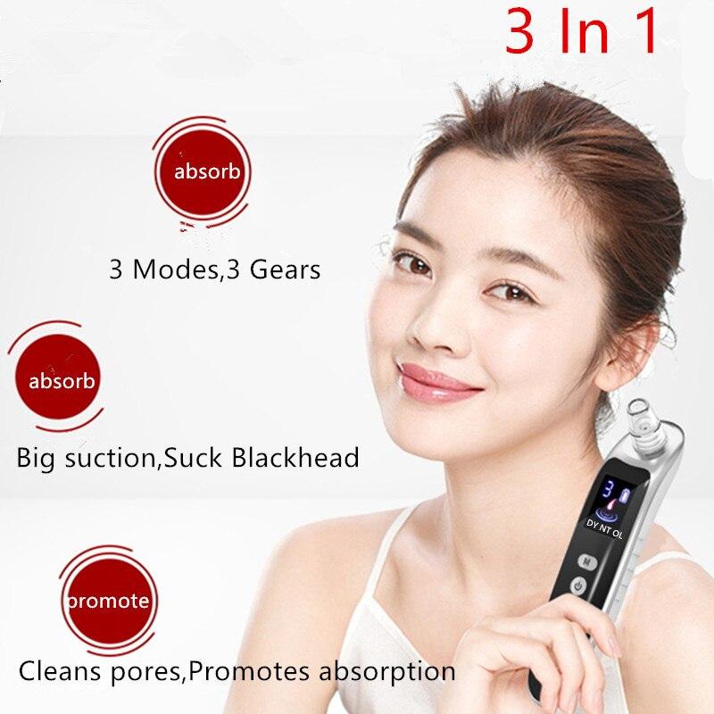 USB Charging Blackhead Remover Vacuum Face Nose Acne Black Dot Pimple Cleaner Pore Skin Care Tools Machine With 6 Head 40