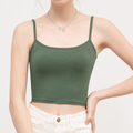 Adjustable Strap Backless Cropped Cami Top With Pad