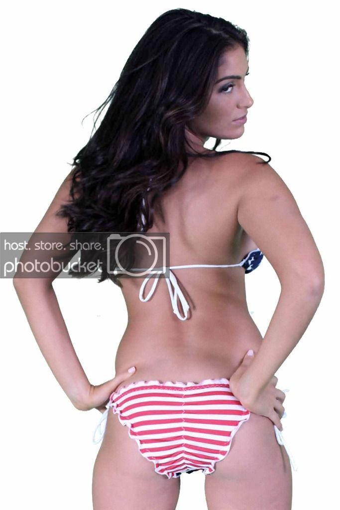 Women's Juniors Ruffle USA Flag Bikini Set Swimwear - Sorta Stuff