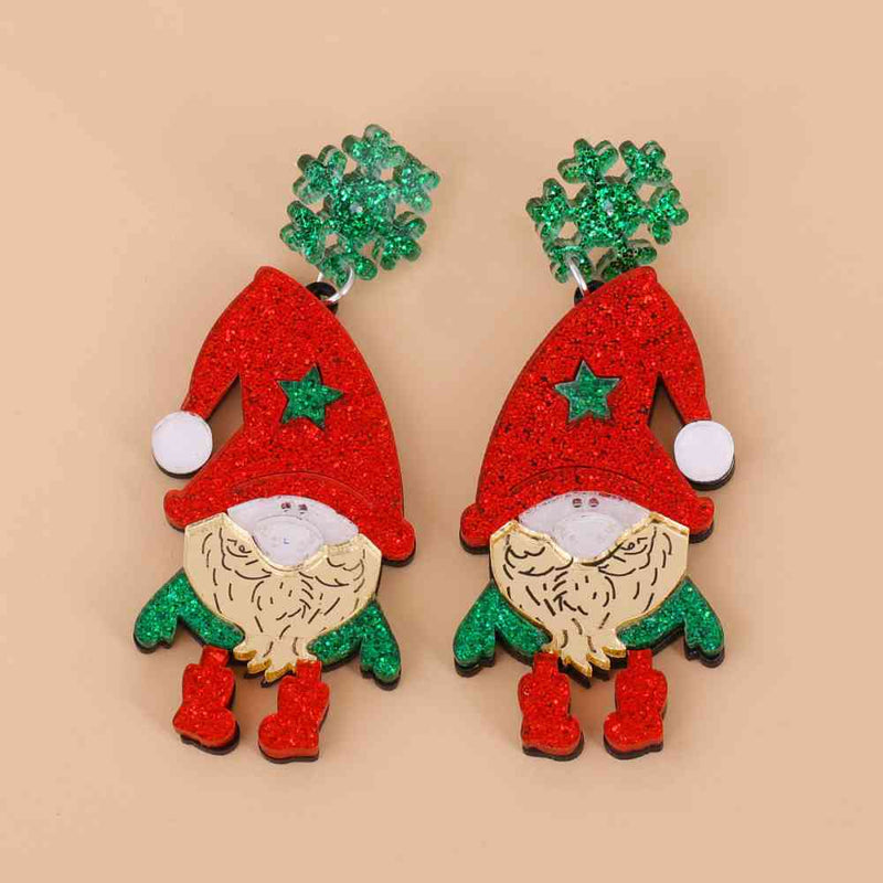 Santa Rhinestone Alloy Earrings
