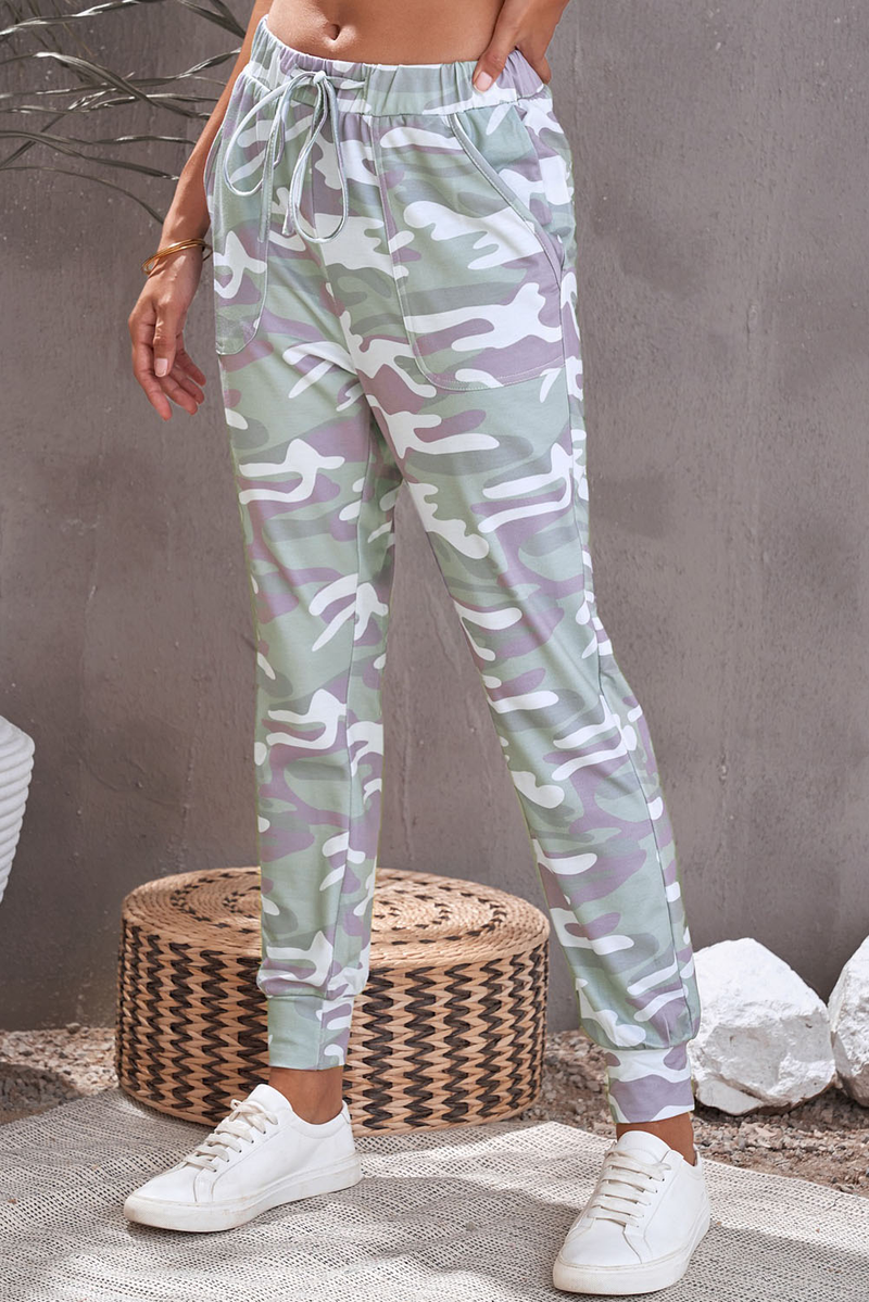 Gray Camouflage Casual Sports Pants