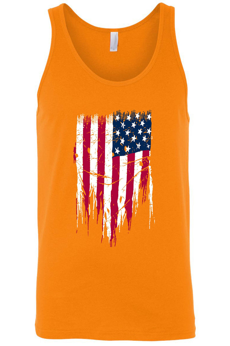 Men's/Unisex Ripped USA Flag Tank Top Shirt - Sorta Stuff