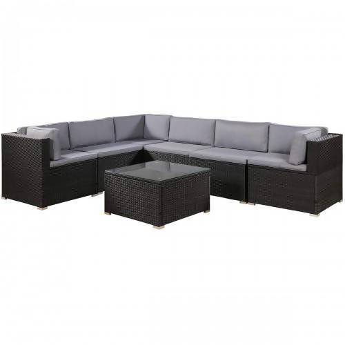 7-Piece Furniture Set Outdoor Sectional Conversation Set with Soft Cushions - Sorta Stuff