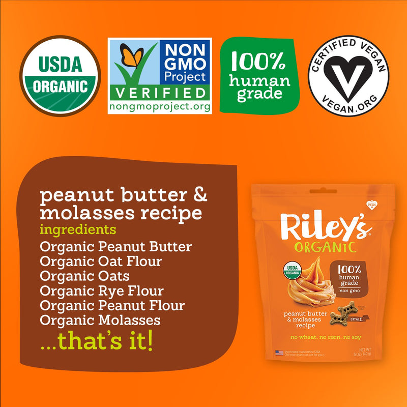 Riley's Peanut Butter and Molasses Organic Dog Treats - Sorta Stuff