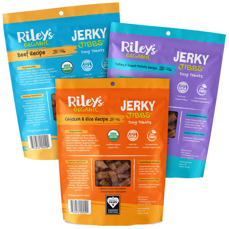 Organic Jerky Jibbs 5oz Variety Pack (Chicken, Beef & Turkey) - Sorta Stuff
