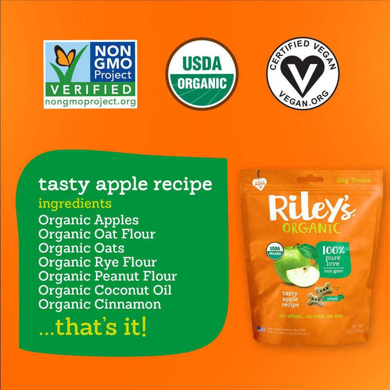 Tasty Organic Apple Baked Biscuits - Small Bone (5oz) - Sorta Stuff