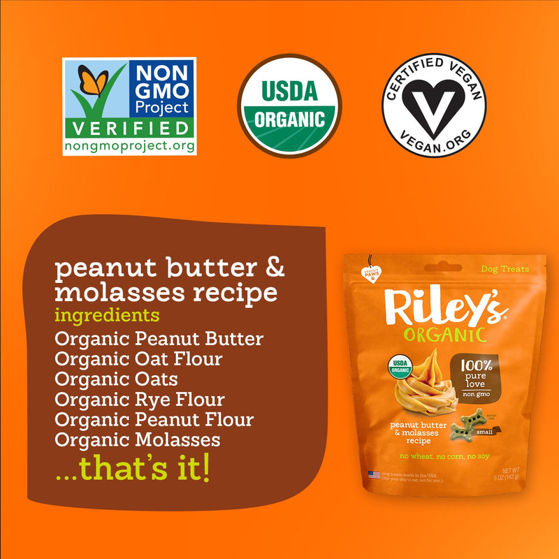 Organic Peanut Butter & Molasses Baked Biscuits - Small Bone (5oz) - Sorta Stuff