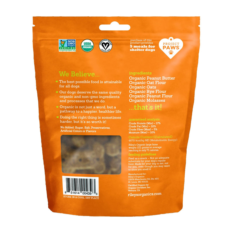 Organic Peanut Butter & Molasses Baked Biscuits - Large Bone (5oz) - Sorta Stuff