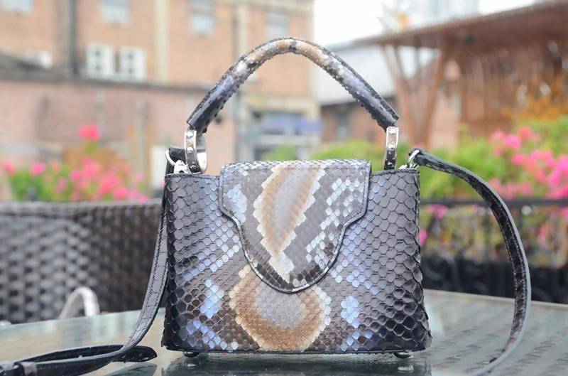 Designer-luxury handbag purse L women totes top quality genuine leather Python skin designer handbags purses - Sorta Stuff