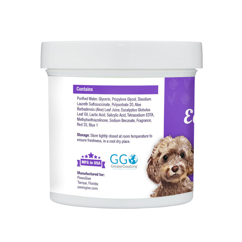 PawsGive Ear Cleaning Wipes for Dogs with Aloe & Eucalyptus - 100 ct - Sorta Stuff