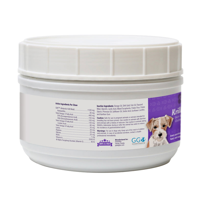 PawsGive Krill Oil Plus Omega 3-6-9 Skin and Coat Chews for Dogs - Sorta Stuff