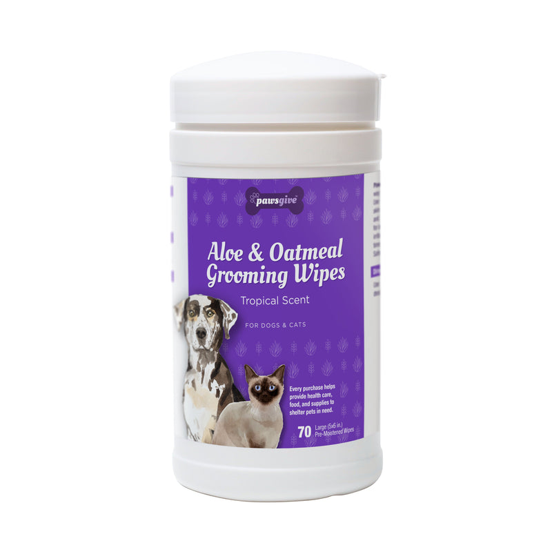 PawsGive Aloe and Oatmeal Grooming Wipes for Dogs and Cats - Sorta Stuff