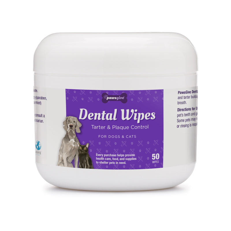 PawsGive Dental Wipes for Dogs to Reduce Tartar, Plaque and Bad Breath - Sorta Stuff