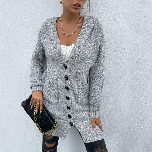Button Front Cardigan with Pockets