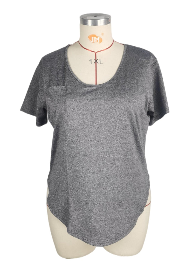 Casual Plus Size Solid Color Mid-Length T-Shirt