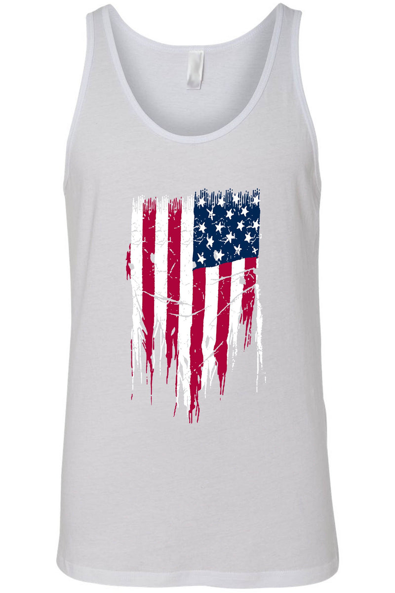 Men's/Unisex Ripped USA Flag Tank Top Shirt - Sorta Stuff