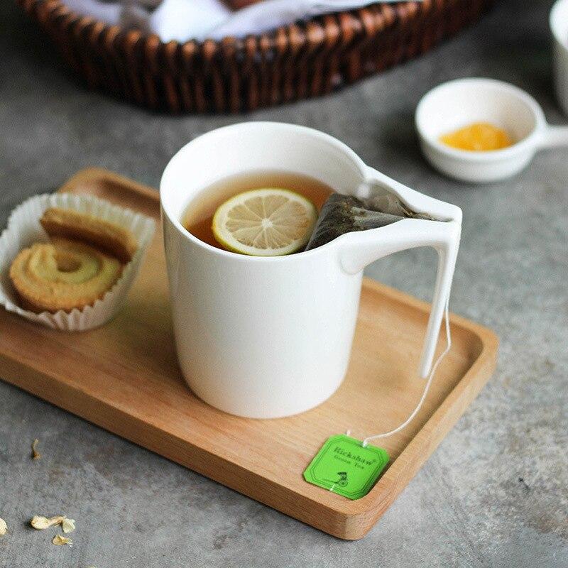 330ml Creative White Ceramic Mug With Tea Bag Holder Special Slotted Cup Tea Bag Holding Mug Tea Drinker for Afternoon Tea Time - Sorta Stuff