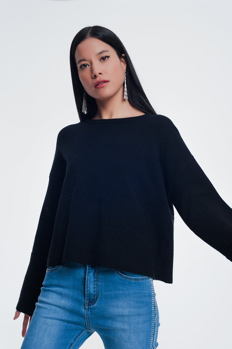Sweater With Long Sleeves in Black - Sorta Stuff