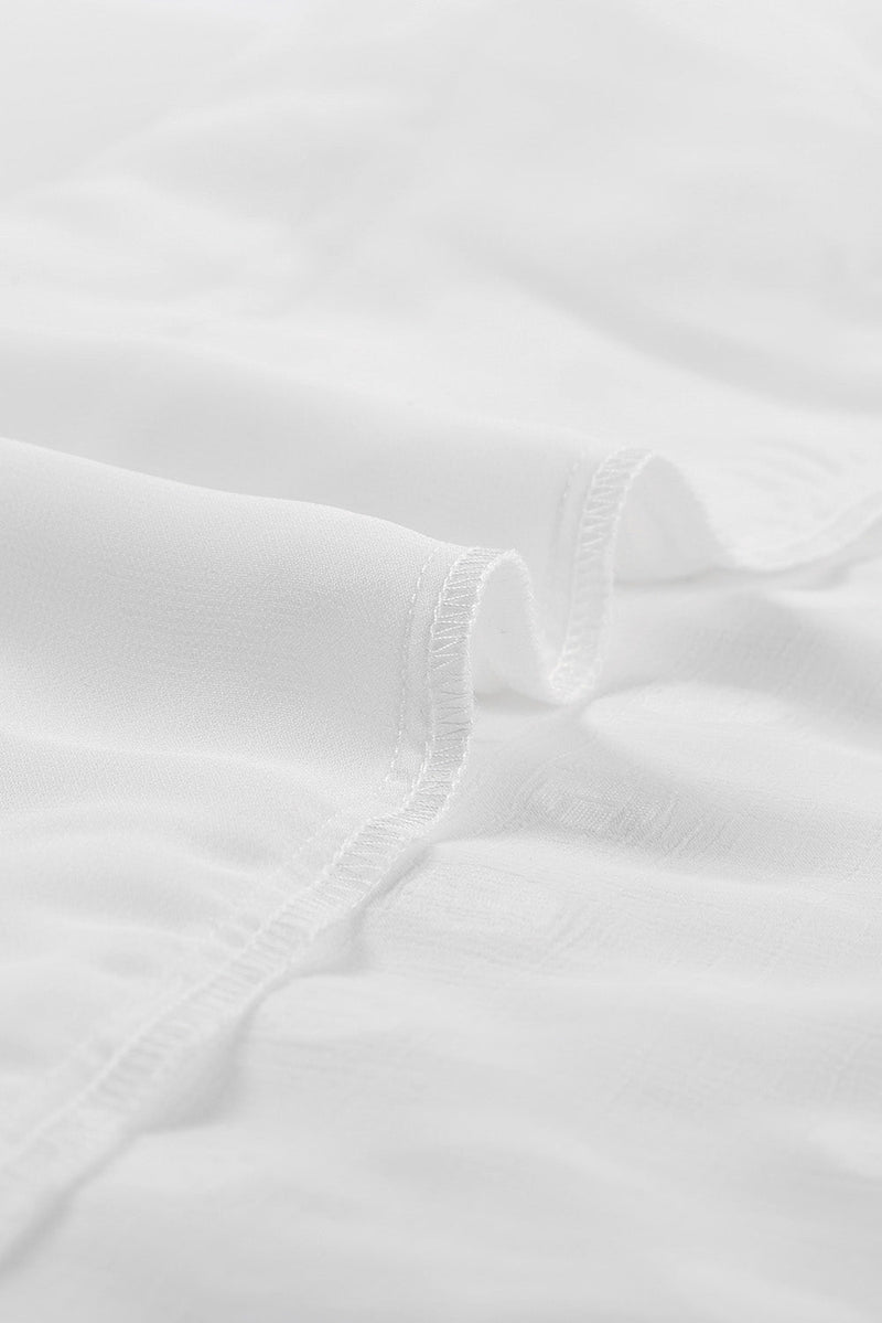 Buttoned Swiss Dot Turn-Down Collar Short Sleeve Shirt