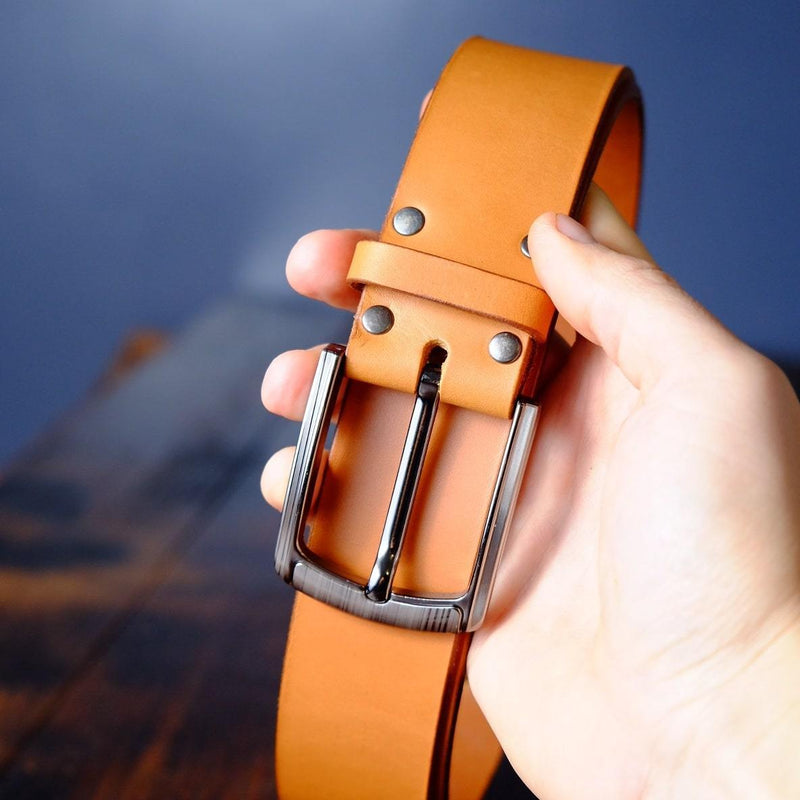 The "Brown Belt 4" -  4 Cm Wide Brown Leather Belt - Sorta Stuff