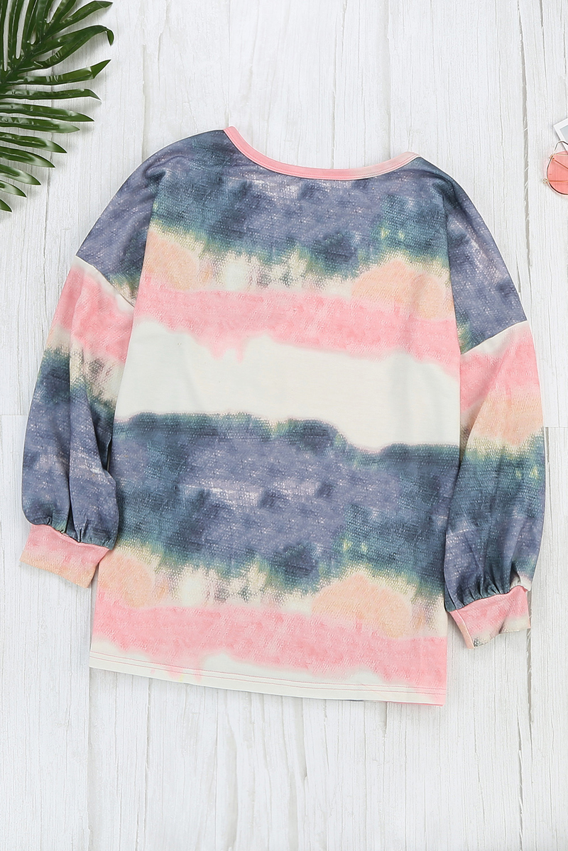 Tie-Dye Relaxed Knit Long Sleeve Top