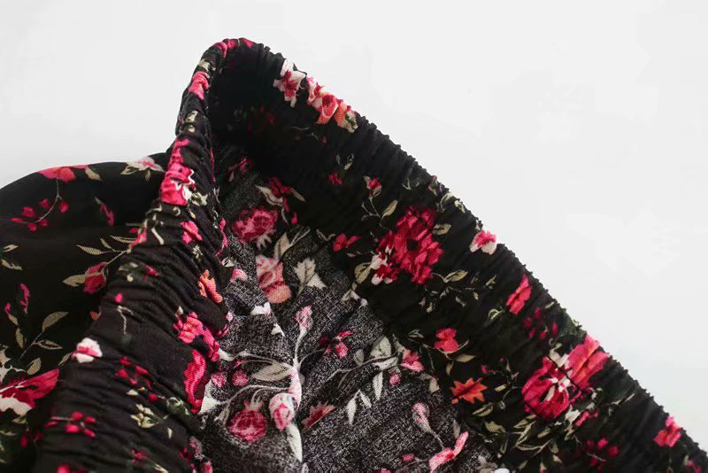 Bohemian Drawstring A-Line Floral Maxi Skirt