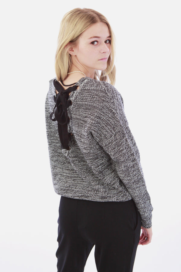 Sweater with Lace Up Back
