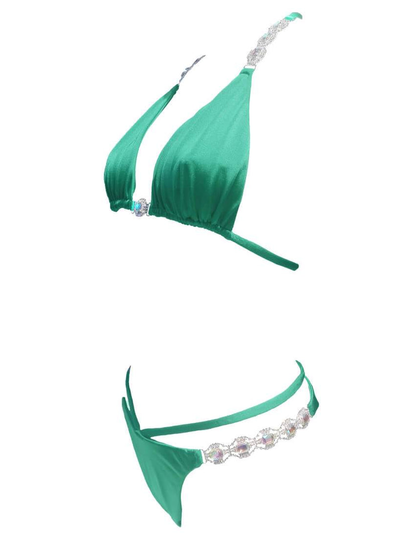 Shanel Triangle Top & Strappy Tango Bottom - Green - Sorta Stuff