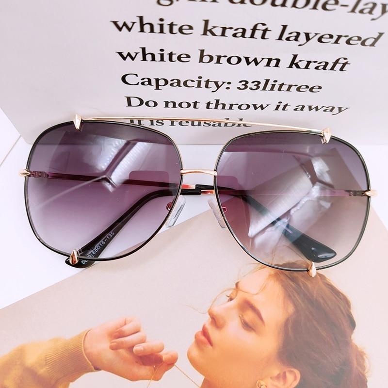 HBK Fashion Oversized Pilot Sunglasses Women UV400 Retro Brand Designer Big Frame Sun Glasses for Female Ladies Eyewear - Sorta Stuff