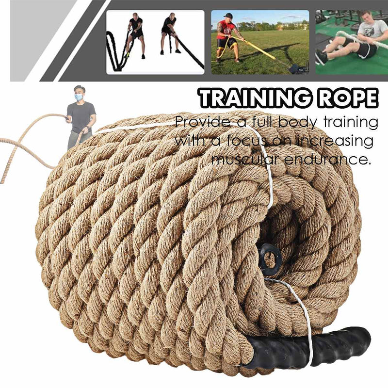 9/12/15m Heavy Jump Rope Hemp Weighted Battle Skipping Ropes Power Training Improve Strength Fitness Home Gym Equipments - Sorta Stuff
