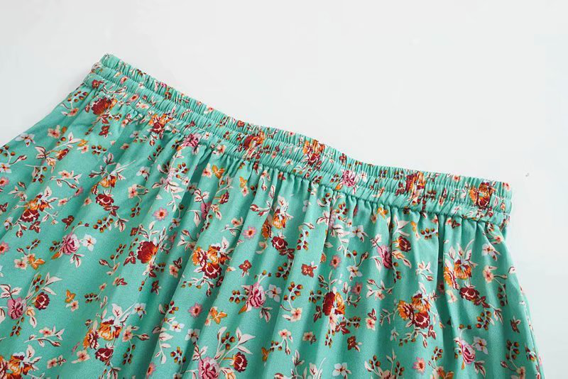 Bohemian Drawstring A-Line Floral Maxi Skirt
