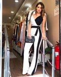 Color Block Spaghetti Strap Belted Jumpsuit