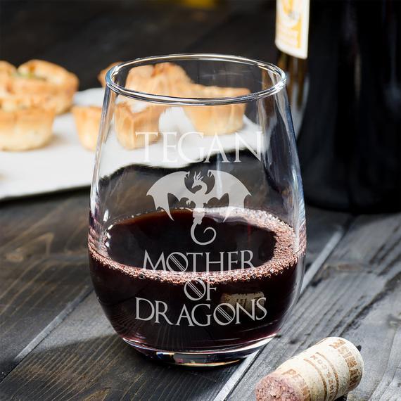 Game of Thrones Mother of Dragons wine Glass - - Sorta Stuff