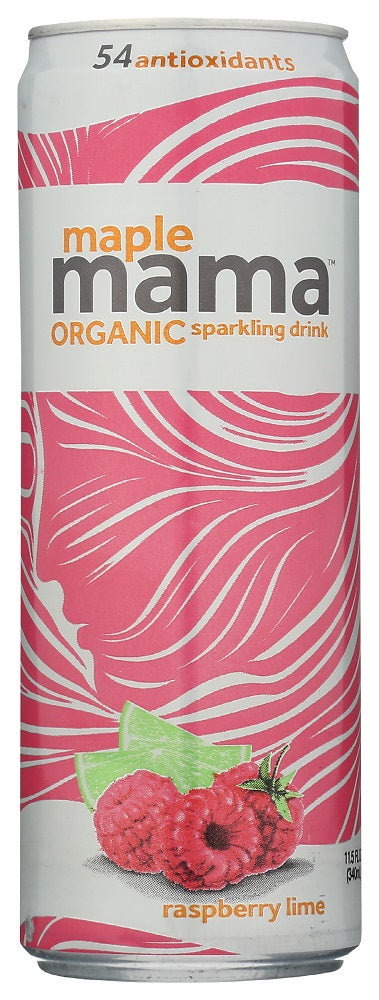 MAPLE MAMA: Raspberry Lime Organic Sparkling Drink, 11.5 fo