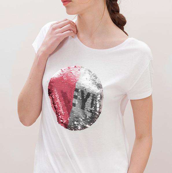 Custom Sequin Women T-Shirts (Circle) - Sorta Stuff