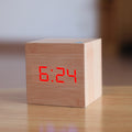 New Qualified Digital Wooden LED Alarm Clock Wood Retro Glow Clock Desktop Table Decor Voice Control Snooze Function Desk Tools